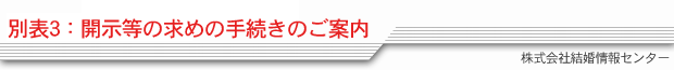 開示等の求めの手続きのご案内